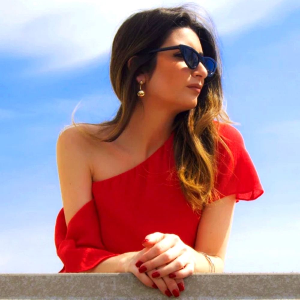 NWT Karma for Cure Red Off Shoulder Ruffle Blouse